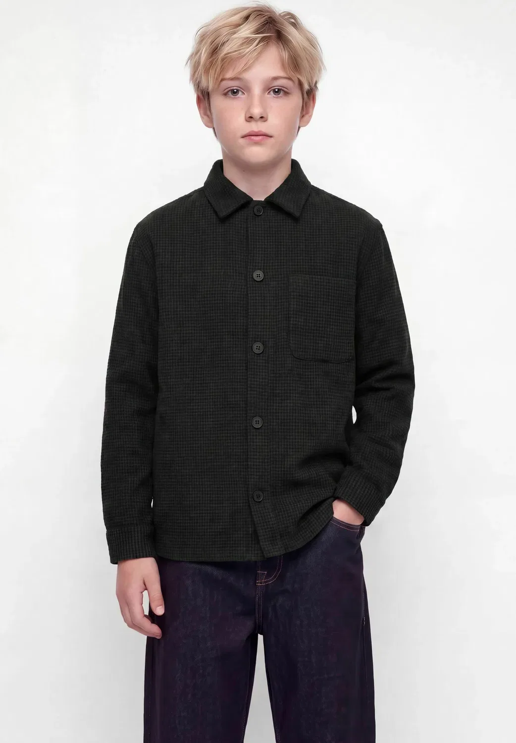 Рубашка-Куртка для мальчиков - летняя куртка Jack & Jones Junior, Black — фото 2