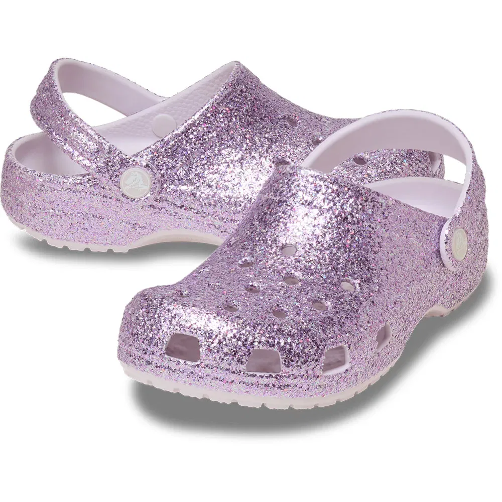 Сабо детские Classic Chunky Glitter Crocs, фиолетовый — фото 3