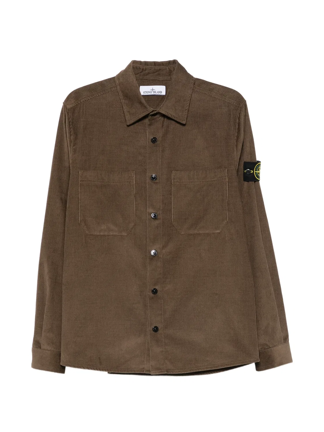 Рубашка с длинными рукавами и накладными карманами Stone Island, коричневый
