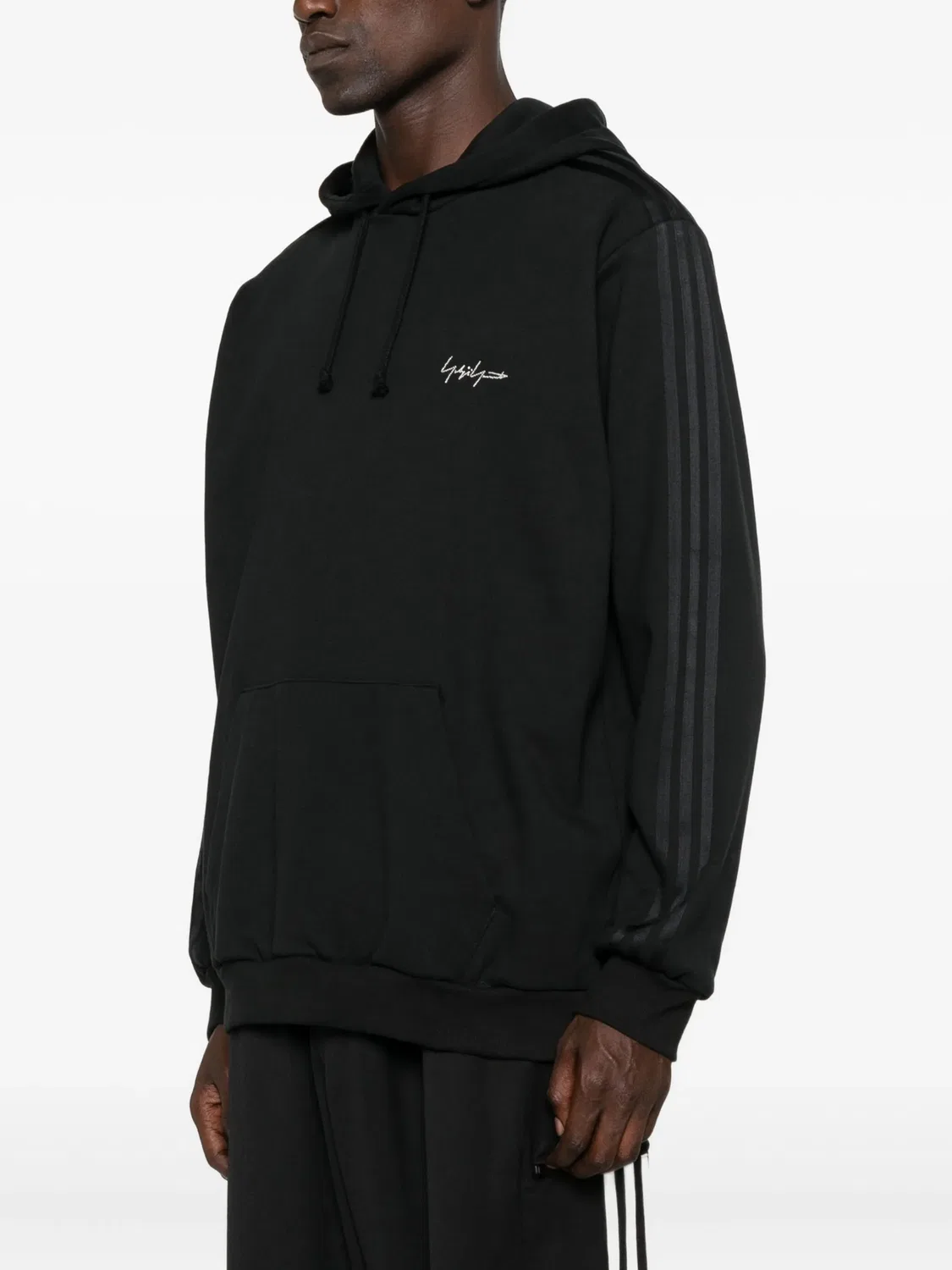 Худи с полосатыми деталями Adidas, черный — фото 2