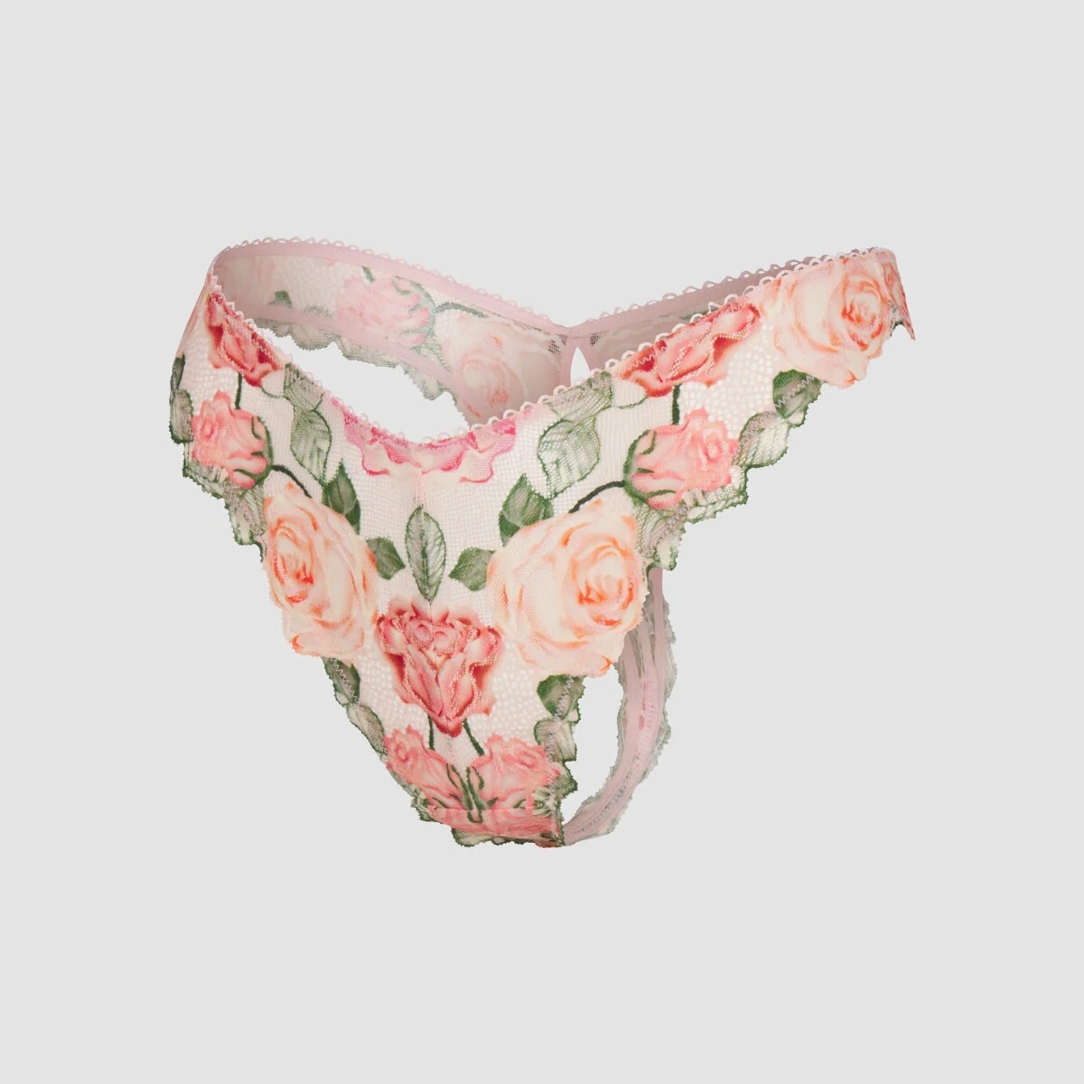 

Кружевные трусы-стринги Savage X Fenty Les Roses, розовый