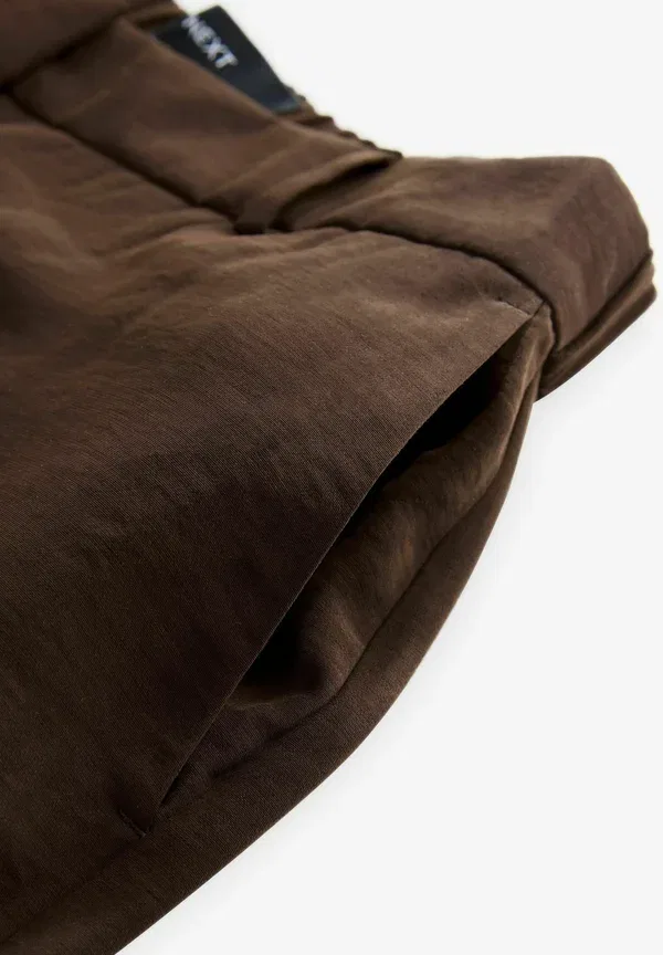 Брюки прямые Tall fit elastic back barrel leg Next, brown, коричневый — фото 3