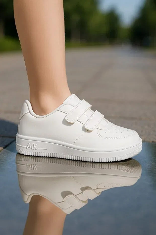 Детские кроссовки для девочек и мальчиков на липучках Mech Butik, White — фото 2