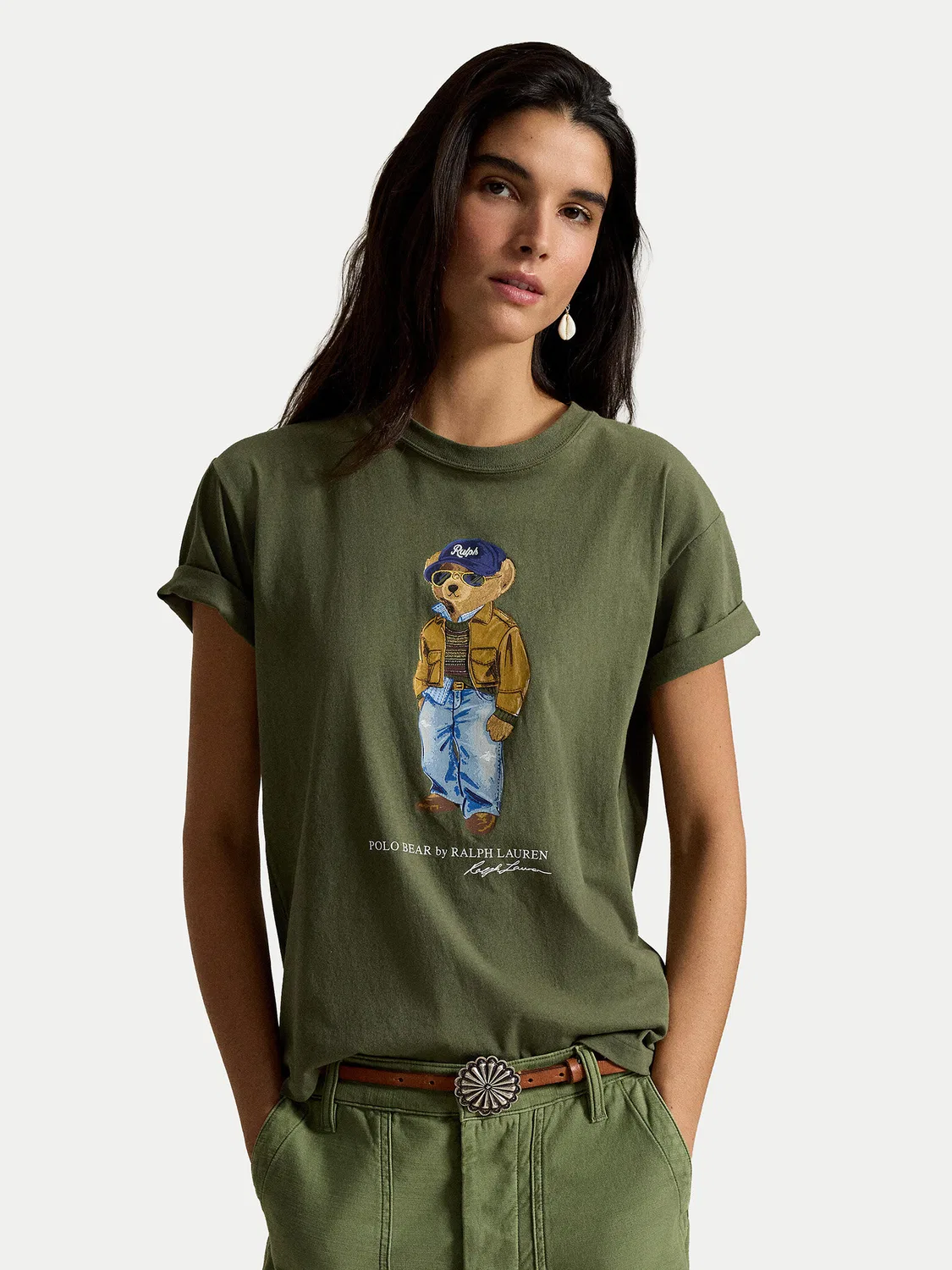 Женская футболка стандартного кроя Polo Ralph Lauren, темно-зеленый