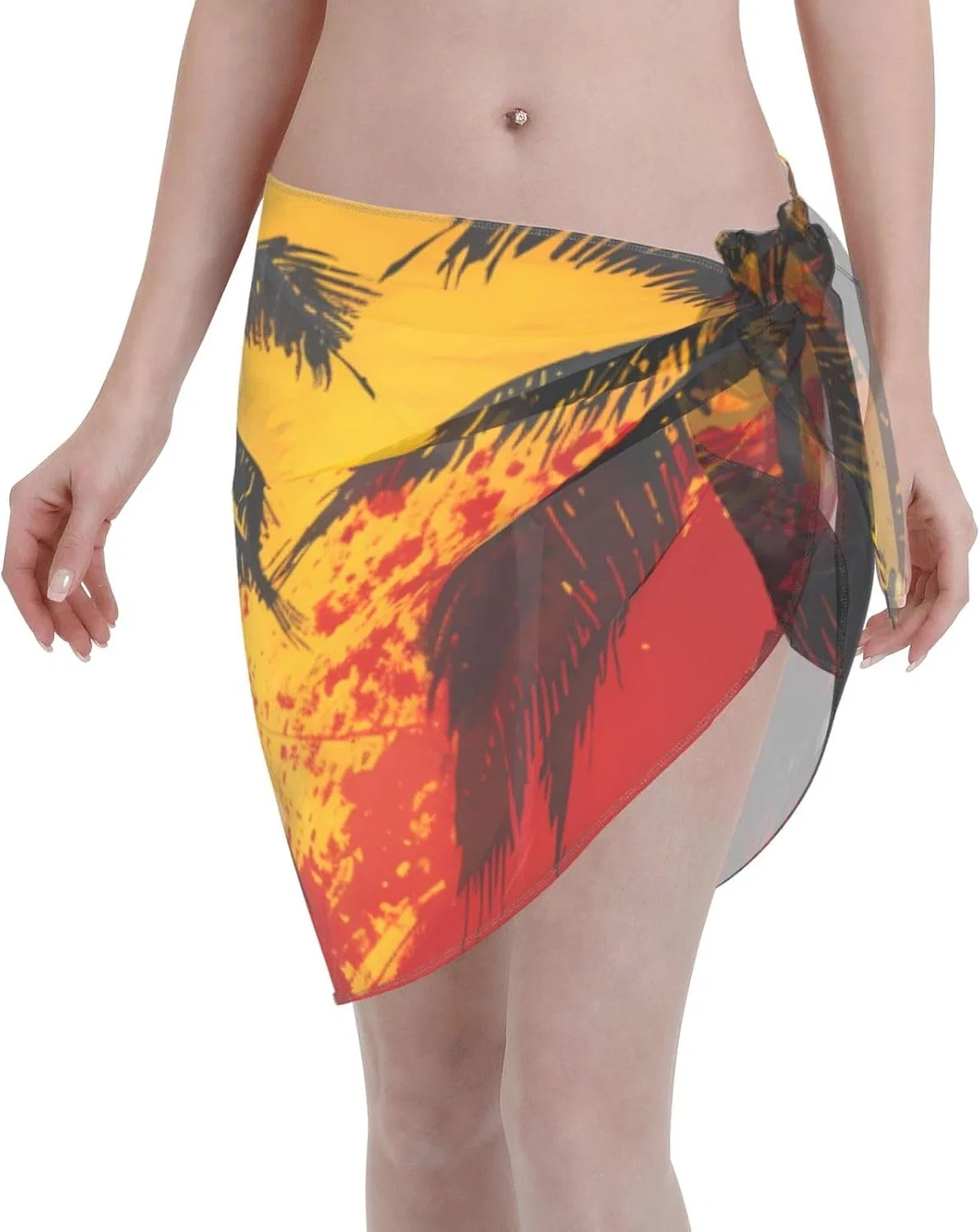 Женская пляжная накидка с принтом красной пальмы, Red Palm Tree