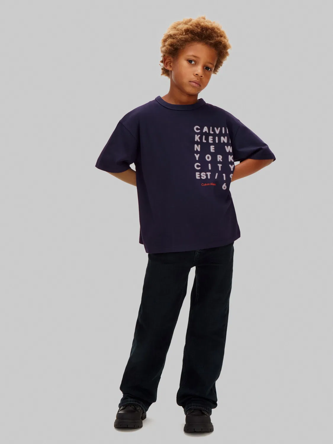 Детская рубашка Calvin Klein Kids темно-синего цвета — фото 3