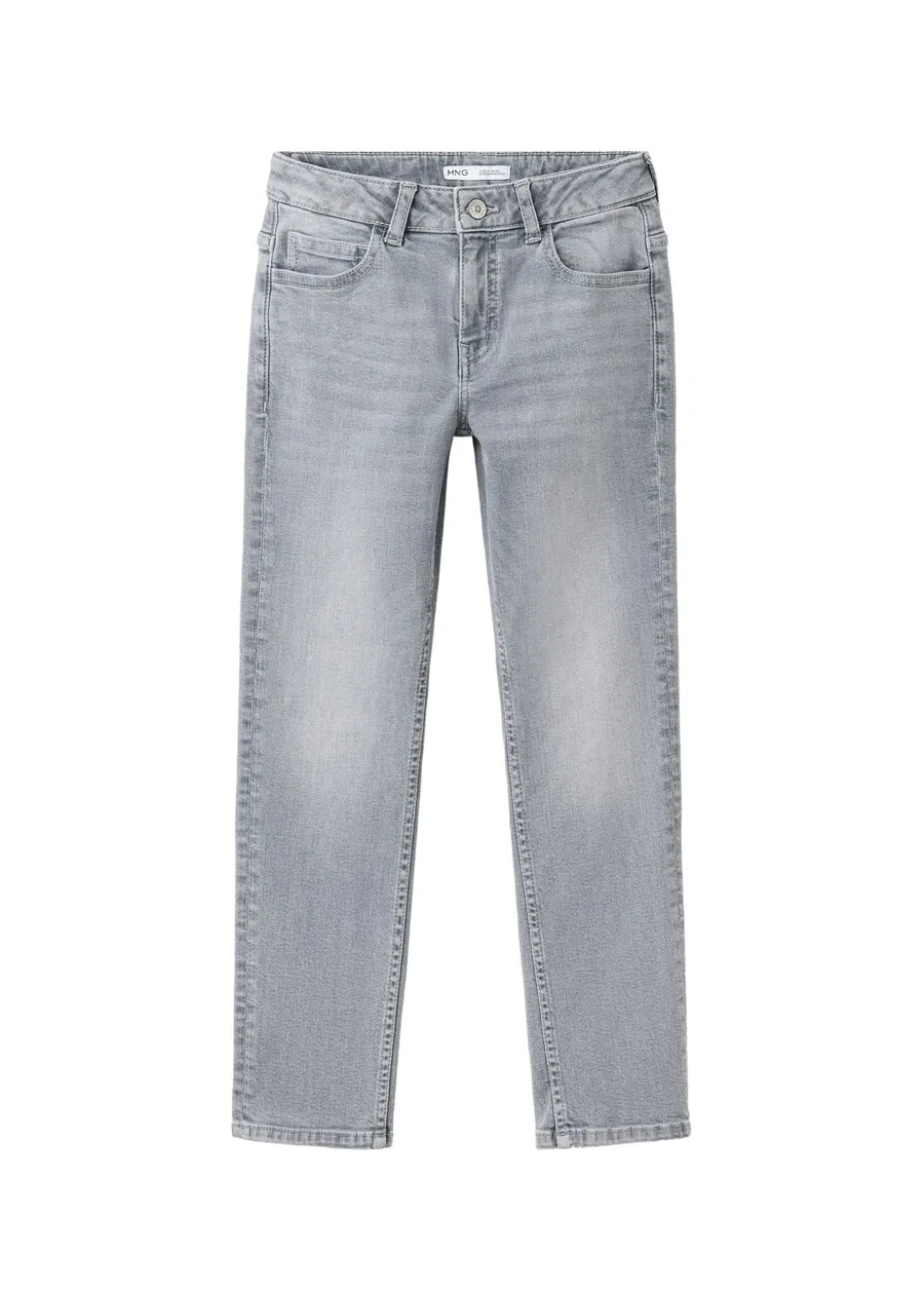 Детские джинсы MANGO KIDS Slim fit серого цвета
