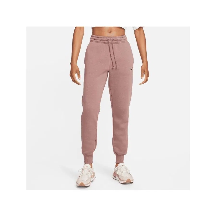 Женские спортивные штаны из футера с вышивкой Swoosh Nike Sportswear Phoenix, Коричневый
