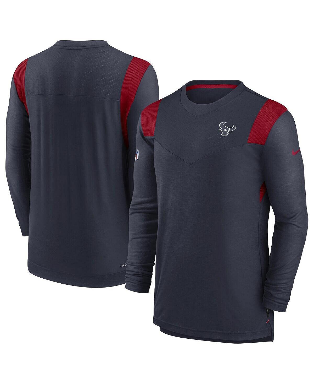 

Мужская темно-синяя футболка с длинным рукавом houston texans sideline с логотипом performance player Nike, синий