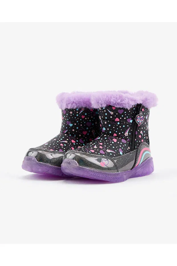 Детские ботинки для девочек с принтом Illumi Skechers, Black — фото 3
