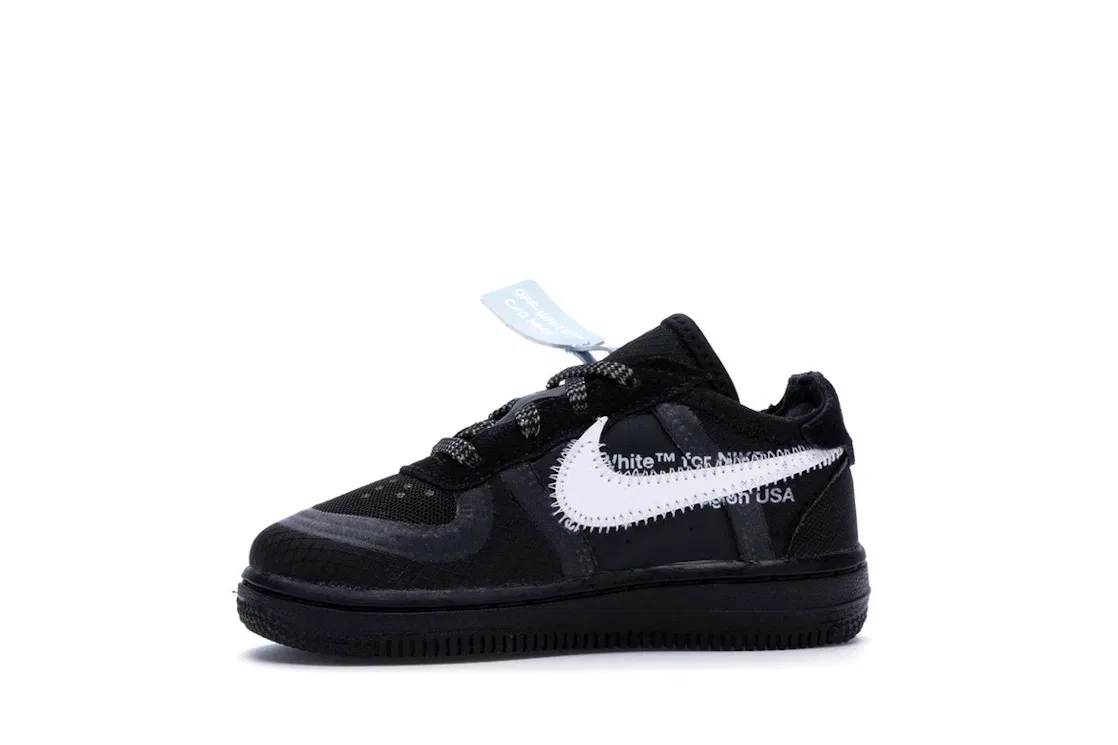 Детские кроссовки Lifestyle Nike Air Force 1 Low Off-White Black White, Black/White-Cone-Black — фото 3