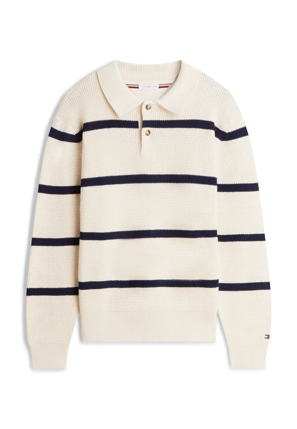 Вафельная структура для регби - джемпер Tommy Hilfiger, Ivory Petal/Carbon Navy — фото 4