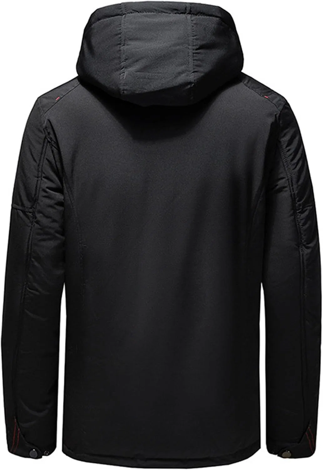 Мужское пальто с капюшоном, стеганое, Windproof, чёрный — фото 2