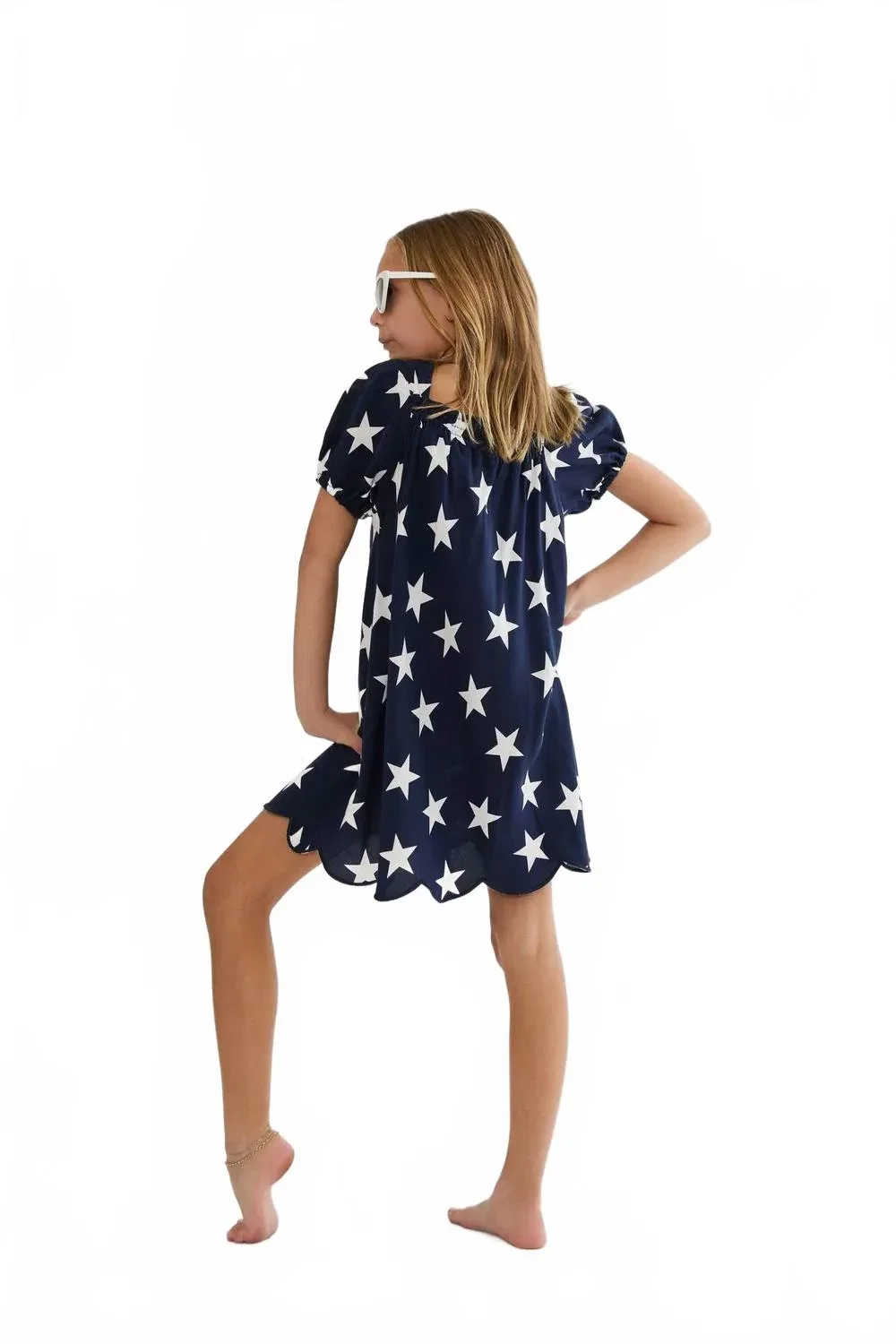 Детское платье для девочек с принтом Little Ollie Dress Beach Riot, синий — фото 2