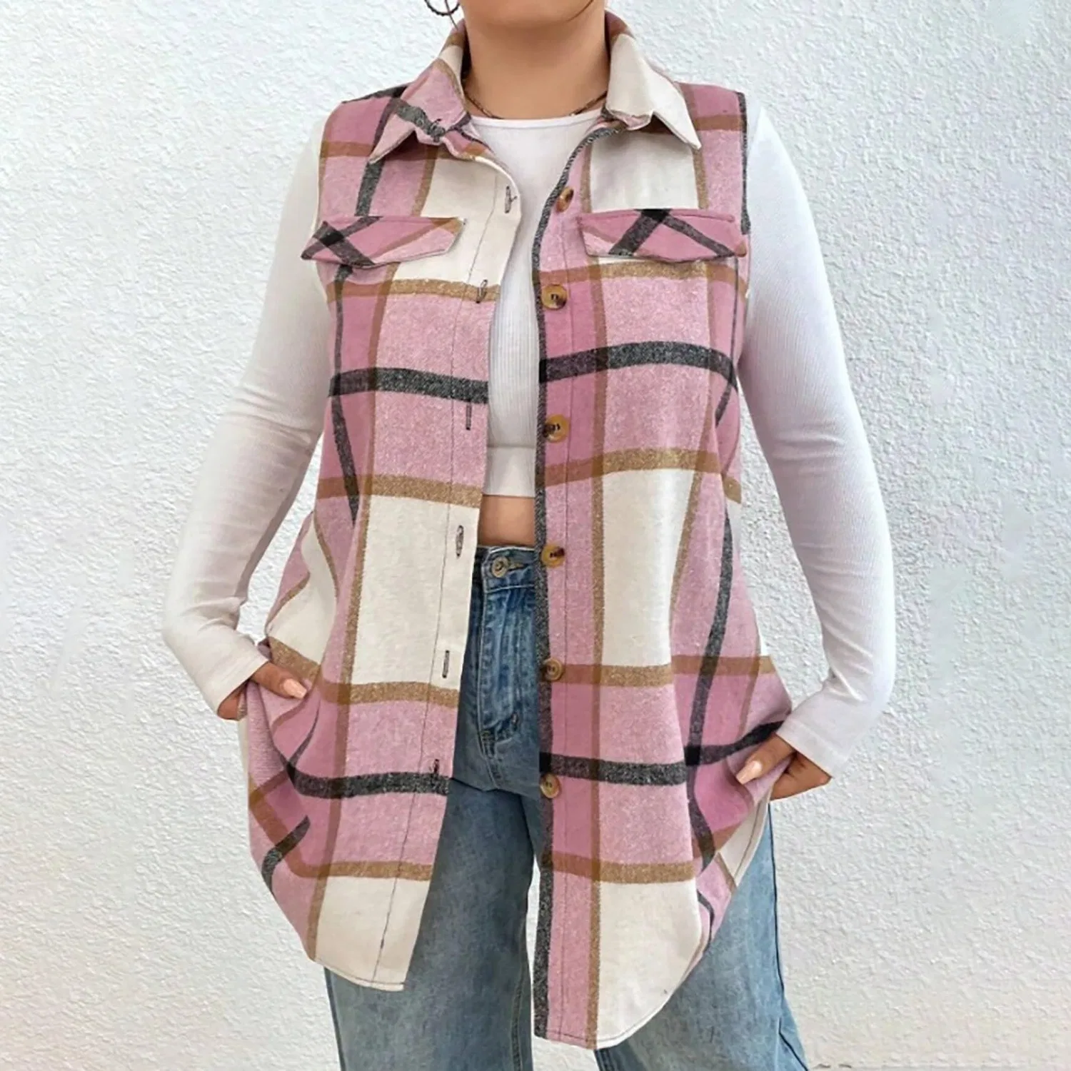 Женский хлопковый жилет без рукавов с флисом Red Fleece Leisure Vest, Colore: rosa — фото 2