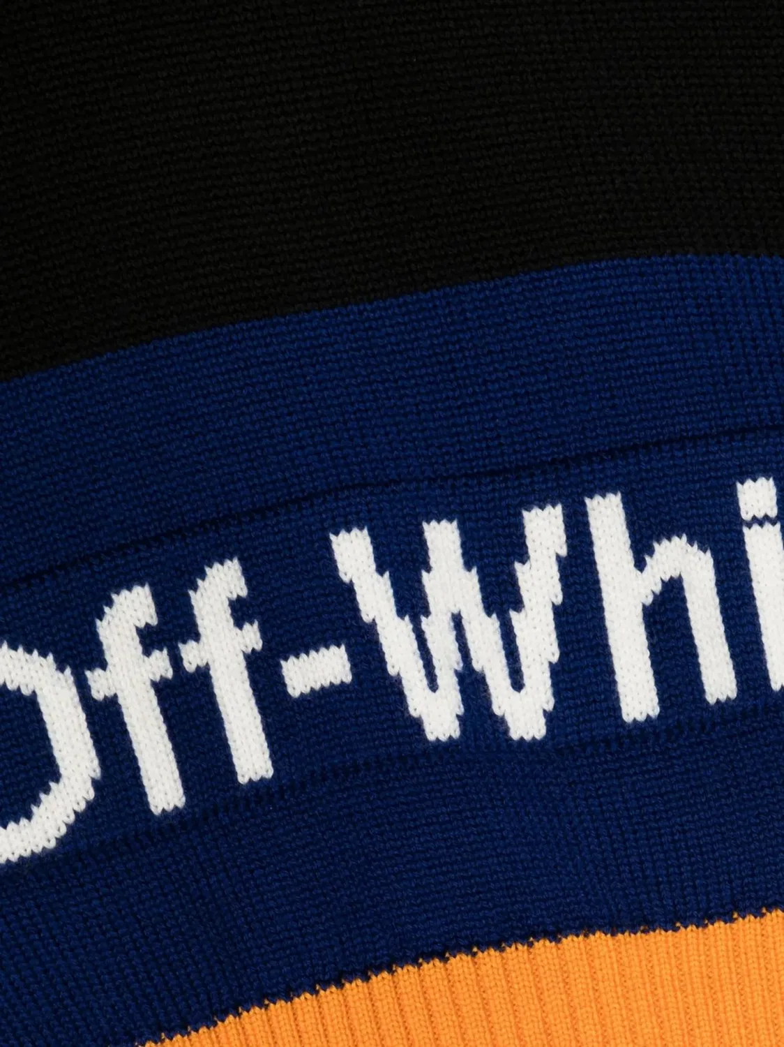 Пуловер интарсия из шерсти OFF-WHITE, черный — фото 3