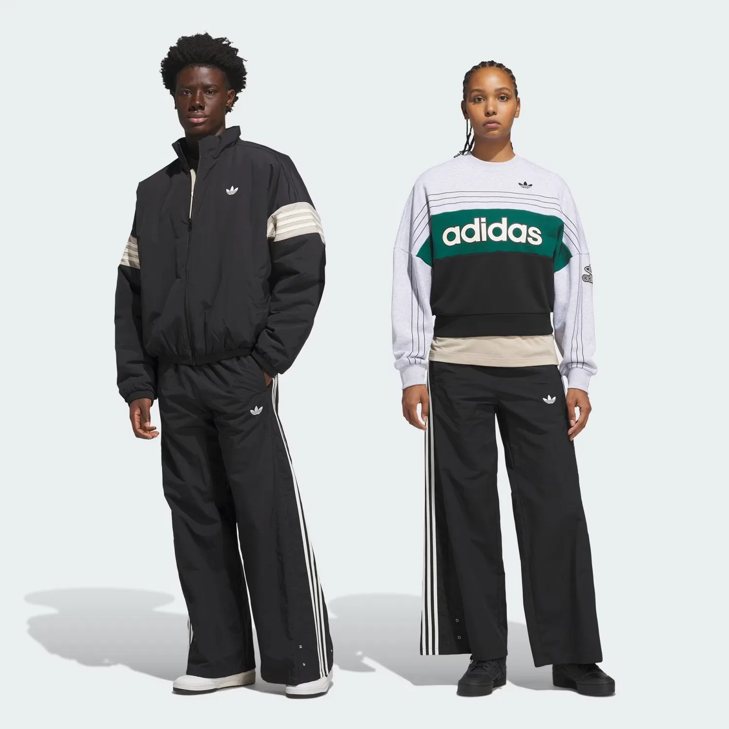 Мужские спортивные штаны свободного кроя Snap Sideline Adidas Originals, черный