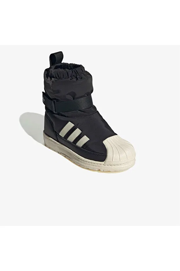 Детские ботинки для девочек на плоской подошве Superstar 360 kids Adidas, Black — фото 2