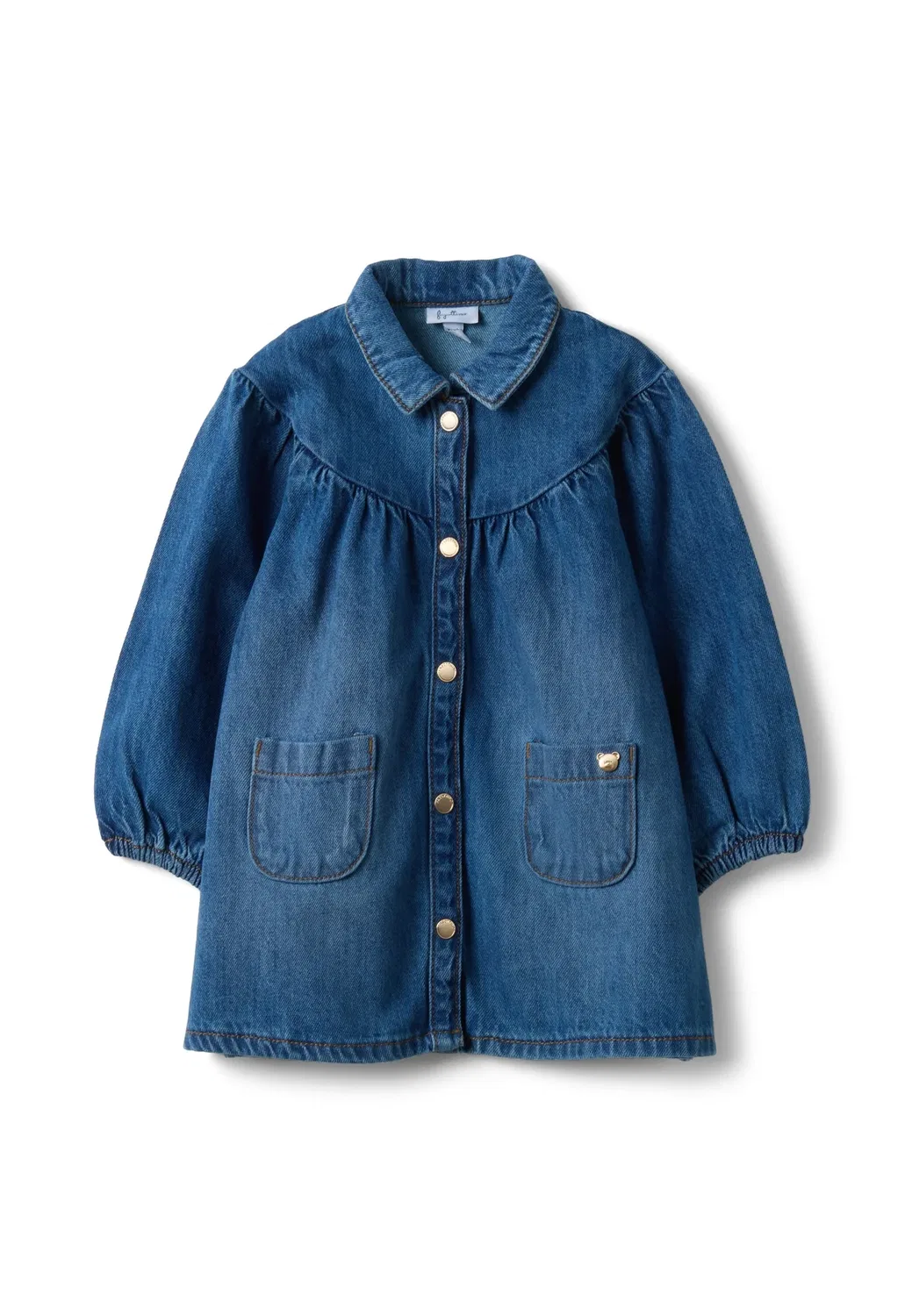 Джинсовое платье с круглым вырезом - джинсовое платье Ovs, Denim Blue