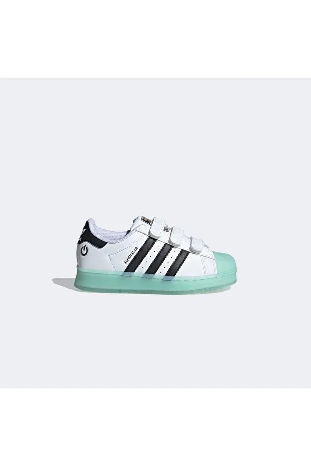 Детские кроссовки для мальчиков с подсветкой Adidas, Cloud White / Semi Flash Aqua