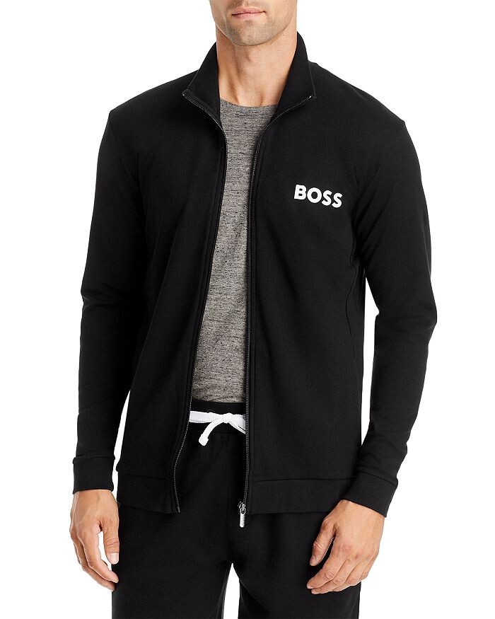 

Куртка Ease из хлопка с логотипом и полной молнией BOSS, Черный, Куртка Ease из хлопка с логотипом и полной молнией BOSS