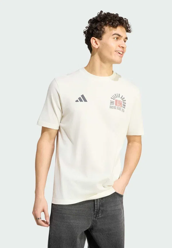 Футболка с принтом Adidas Performance, кремовый — фото 2