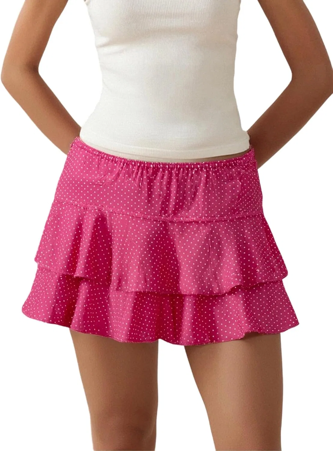 Женская мини-юбка для купальника с рюшами, C-rose Red