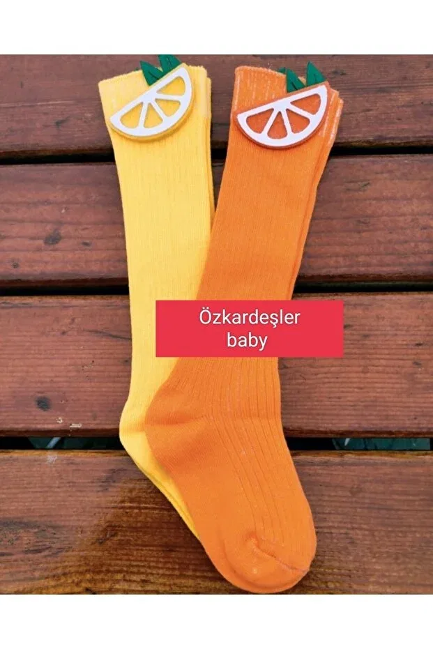 Детские носки для новорожденных хлопковые Özkardeşler Baby, Yellow Orange