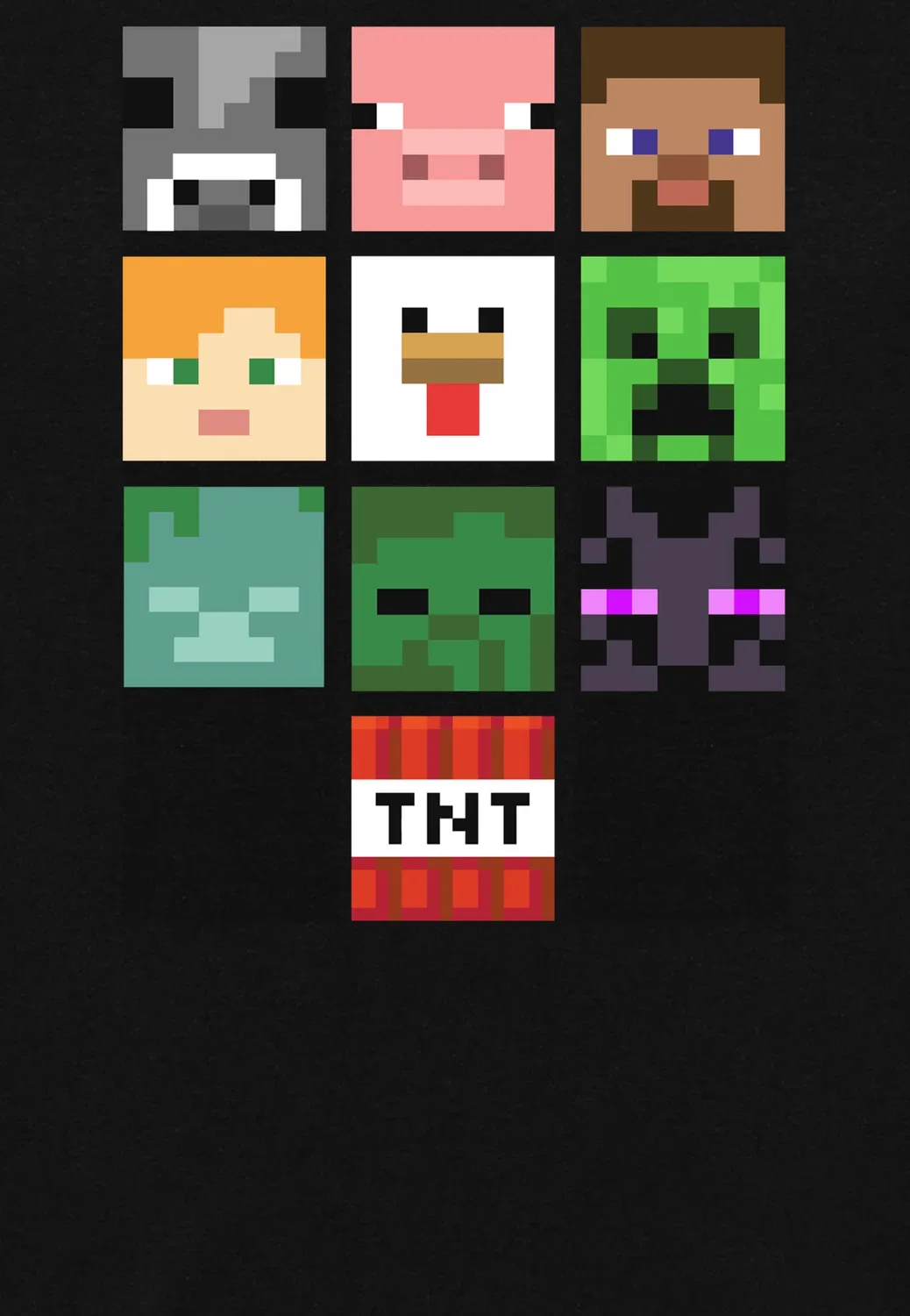 Футболка с принтом Minecraft: все самые известные персонажи Henry Tiger, Black — фото 3