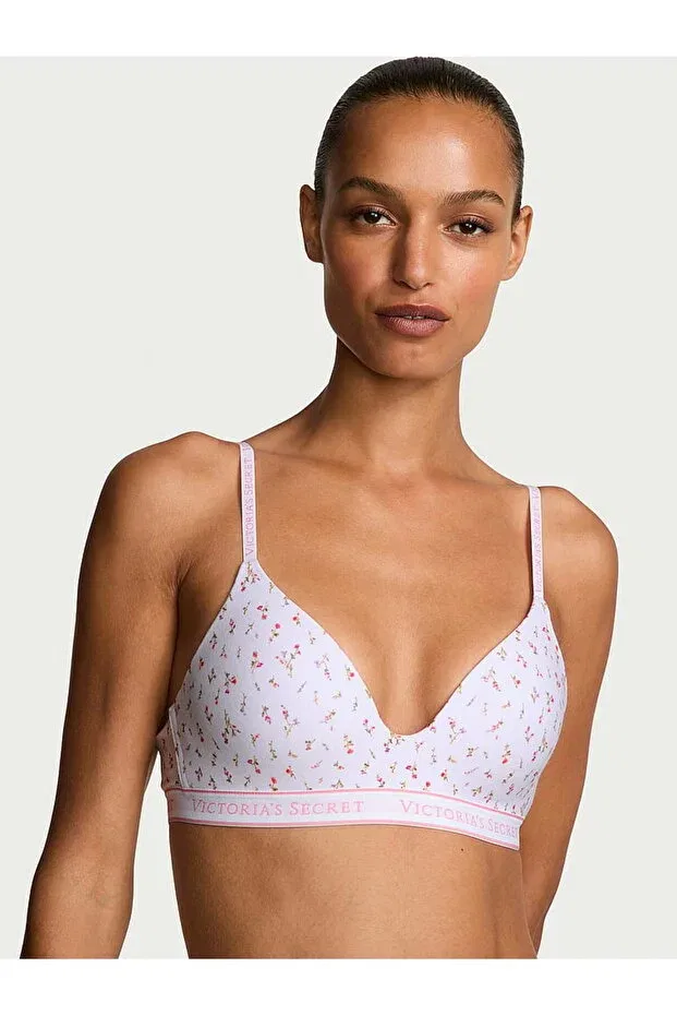 Женский бюстгальтер с легкой подкладкой без косточек Victoria'S Secret, White Flowers