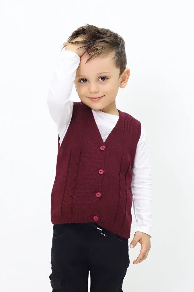 Детский кардиган без рукавов Cloudy Kids, Burgundy