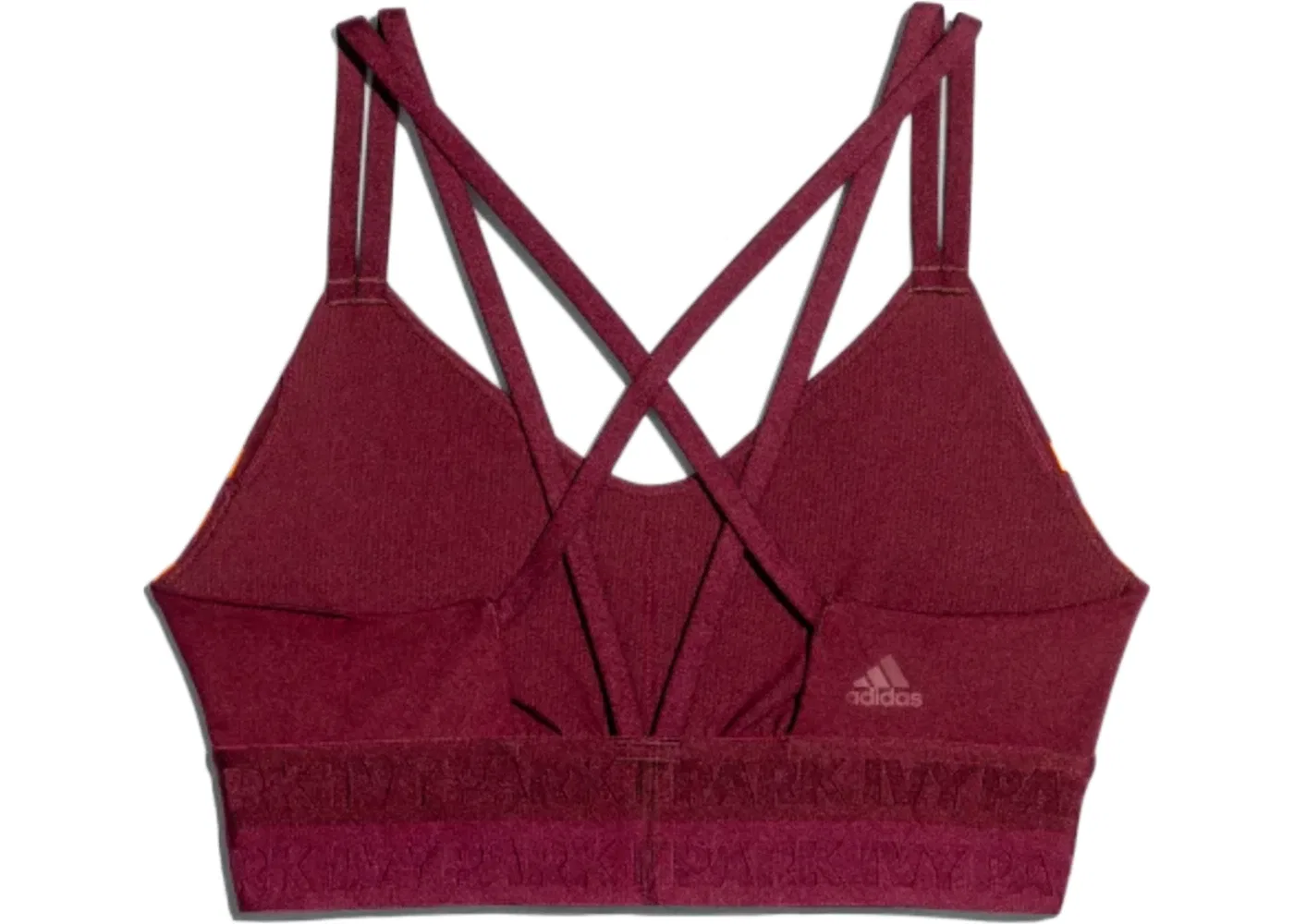 Женский спортивный бюстгальтер с вырезами Ivy Park Maroon/Amazon Red/Solar Orange Adidas — фото 2