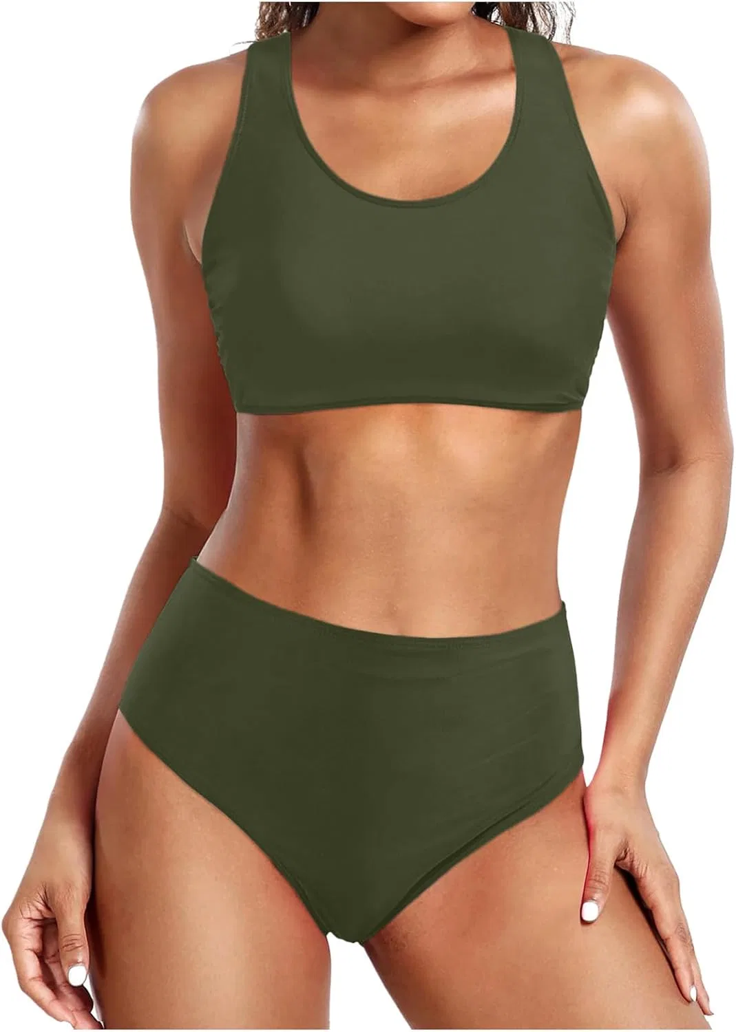 Женский бикини-комплект с высокой талией Bikini, Army Green