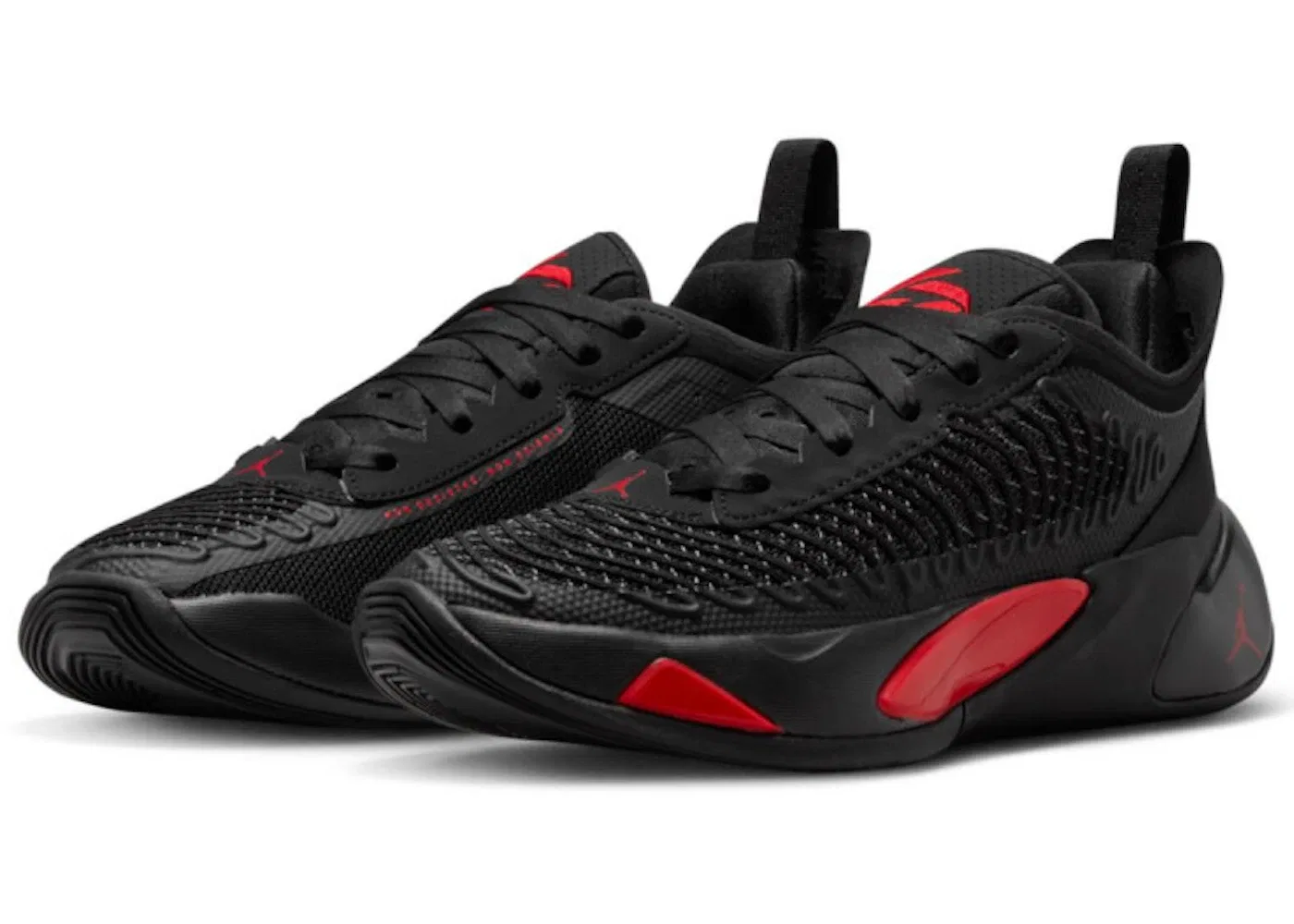 Детские кроссовки для баскетбола Jordan Luka 1 Jordan, Black/University Red-Dark Grey — фото 2