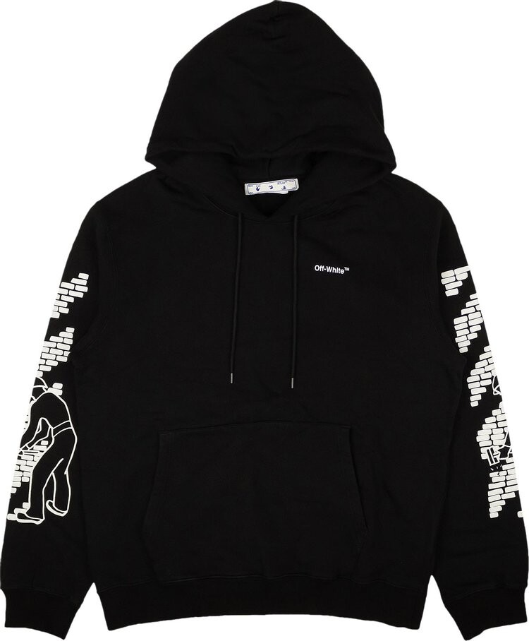 

Худи Off-White Bricks Slim Hoodie 'Black/White', черный