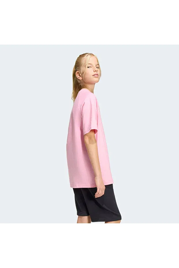 Детская футболка для мальчиков с принтом Graphic Trefoil Adidas, Pink — фото 4