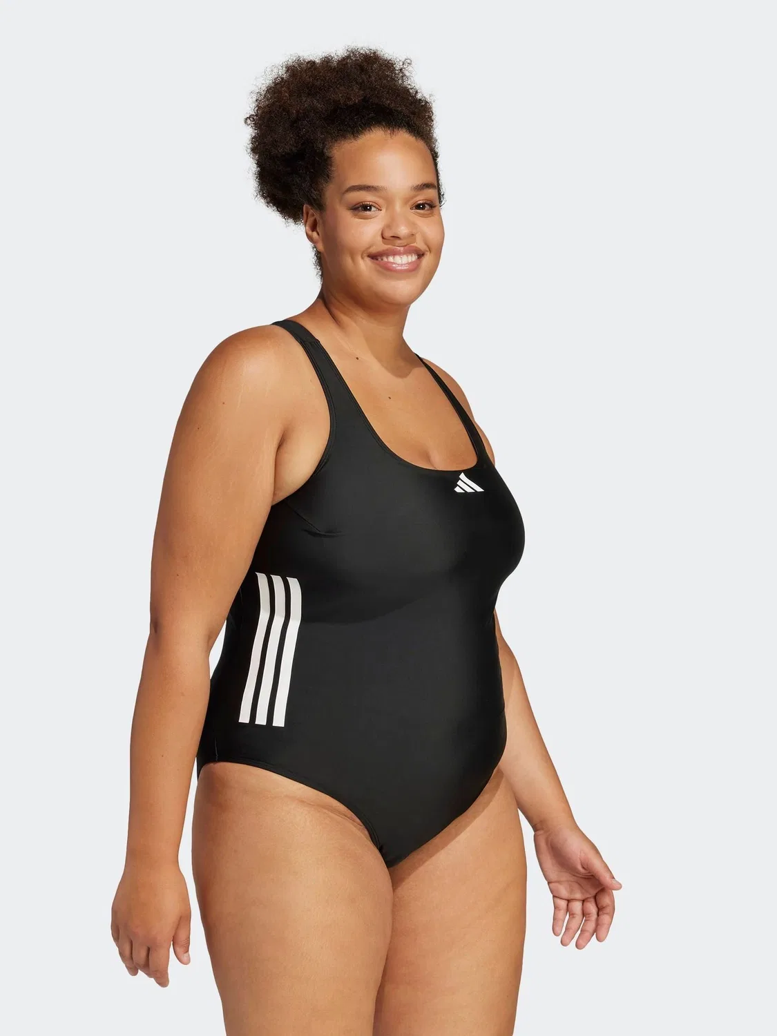 Купальник слитный с открытой спиной adidas, черный — фото 2