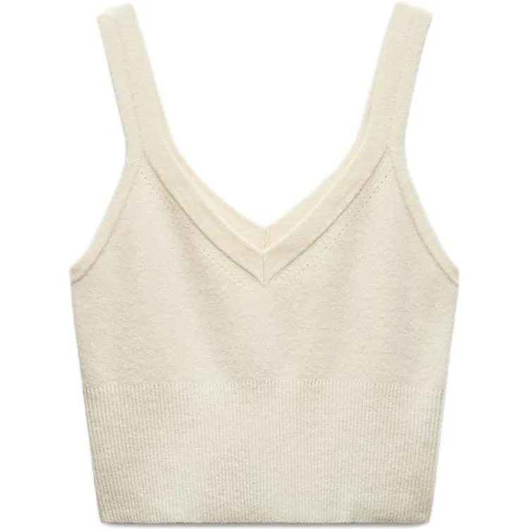 Женский топ-камисоль с бретельками Raw White, ZARA