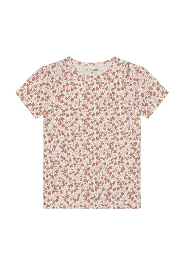 Футболка с принтом Floral Minymo vanilla ice, ванильный
