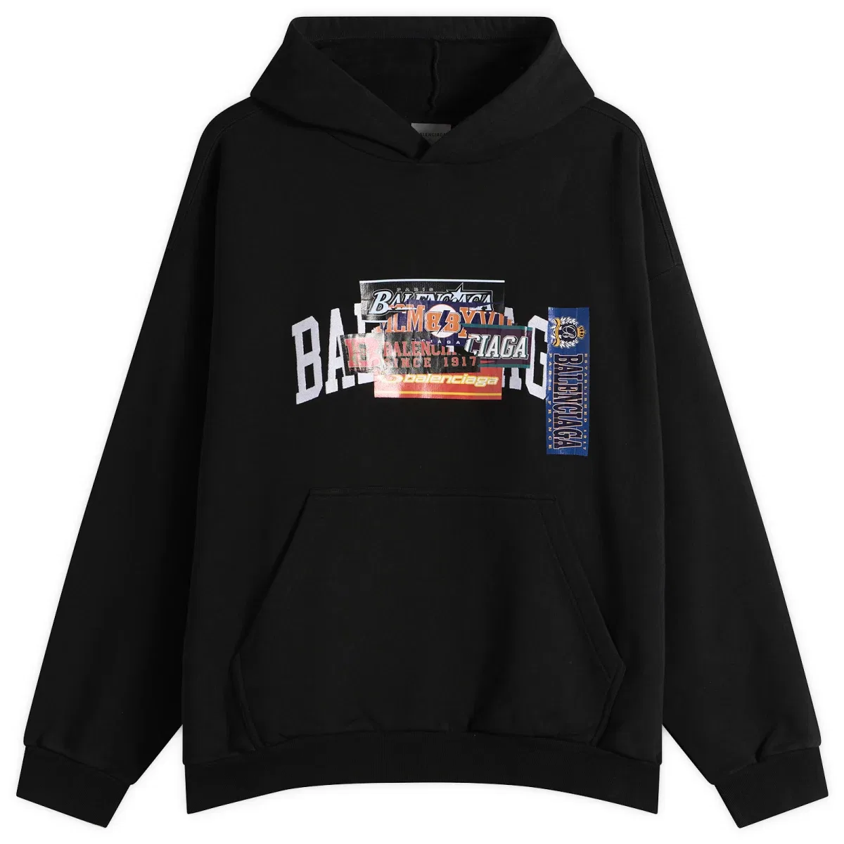 Худи с принтом Bumper Sticker Regular Fit Balenciaga, Black