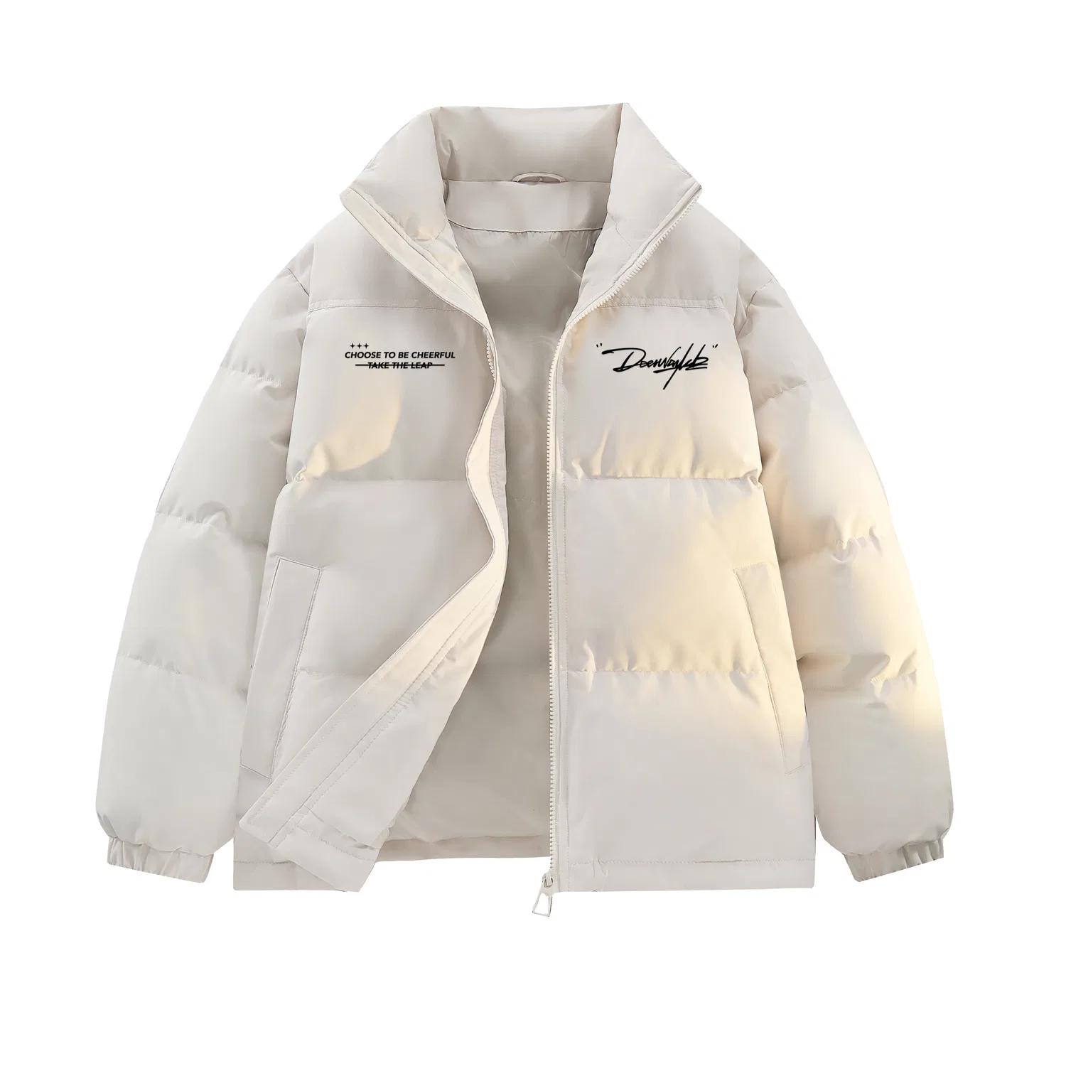 Детский пуховик с воротником-стойкой DEERWAY, Beige Apricot-Black