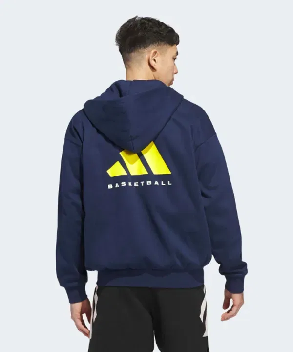 Худи-бомбер баскетбольный, Adidas, ночной индиго — фото 4
