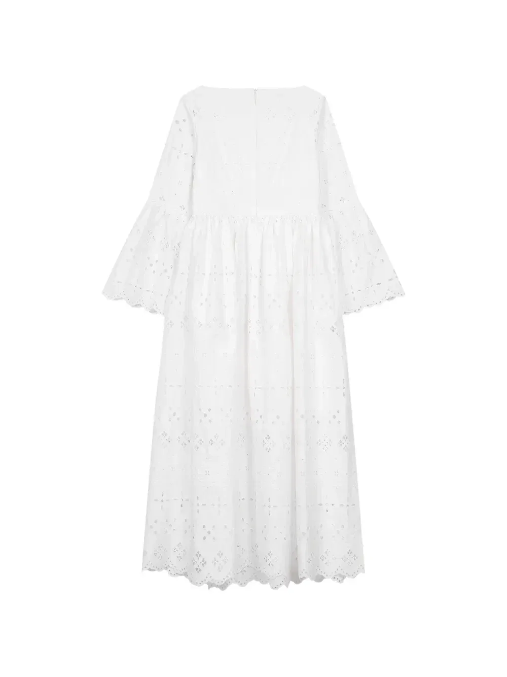 Платье с рукавами-колокольчиками Elie Saab Junior, бежевый — фото 2