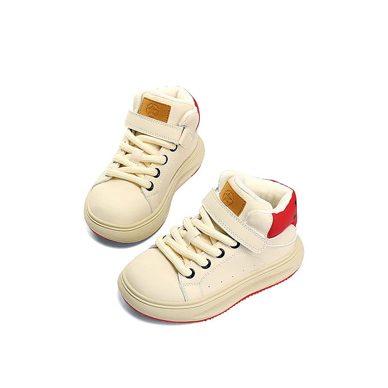 Jeep Детские скейтерские кроссовки high top бежево-красные — фото 4