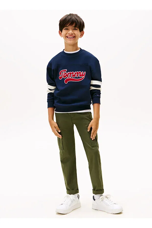 Детские свитшот для мальчиков с принтом Tommy Hilfiger, Navy Blue