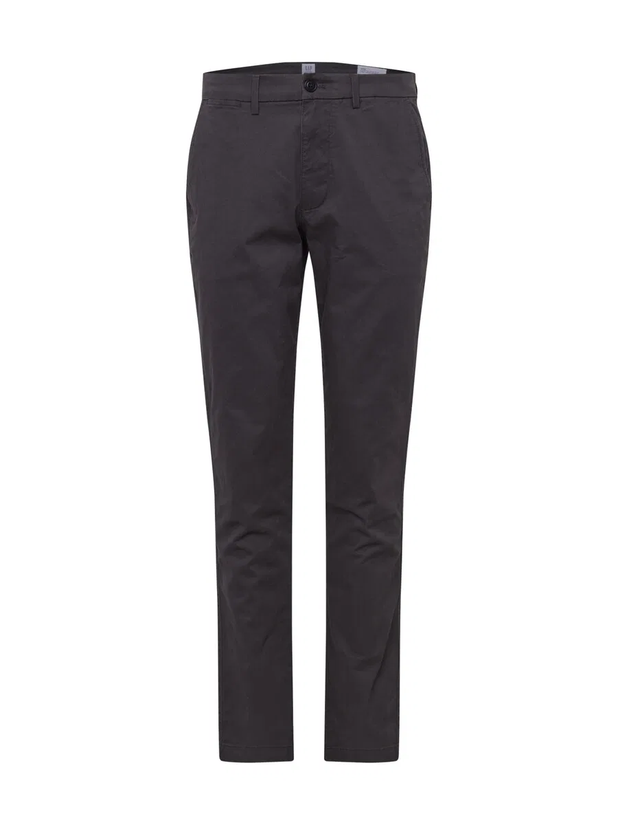 Брюки-чиносы GAP Slim fit 'Essential' темно-серого цвета