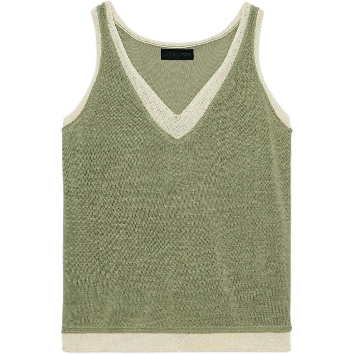 Женский топ-безрукавка с V-образным вырезом Khaki ZARA