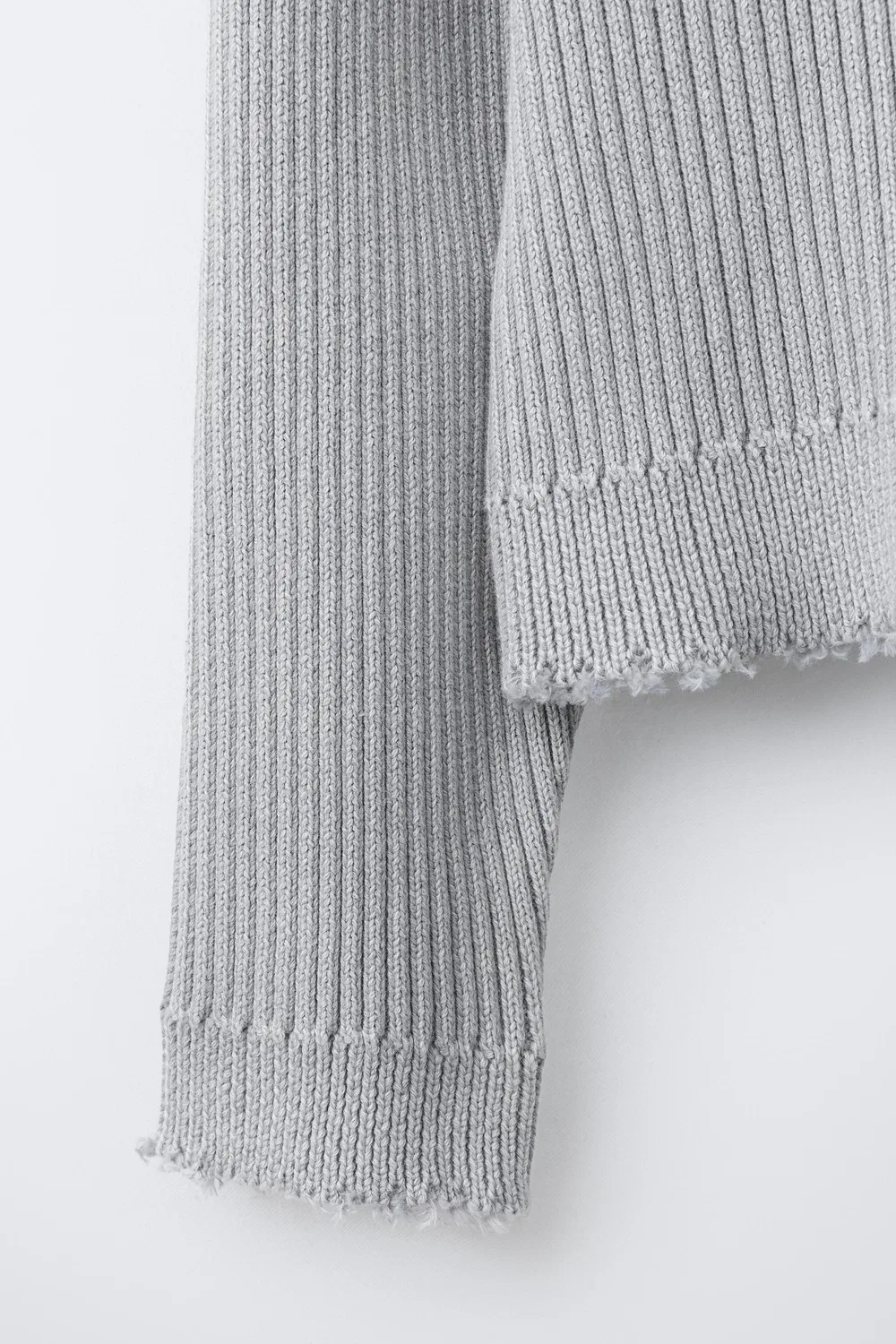 Вязаный кардиган на молнии ZARA, Mid-Grey — фото 4