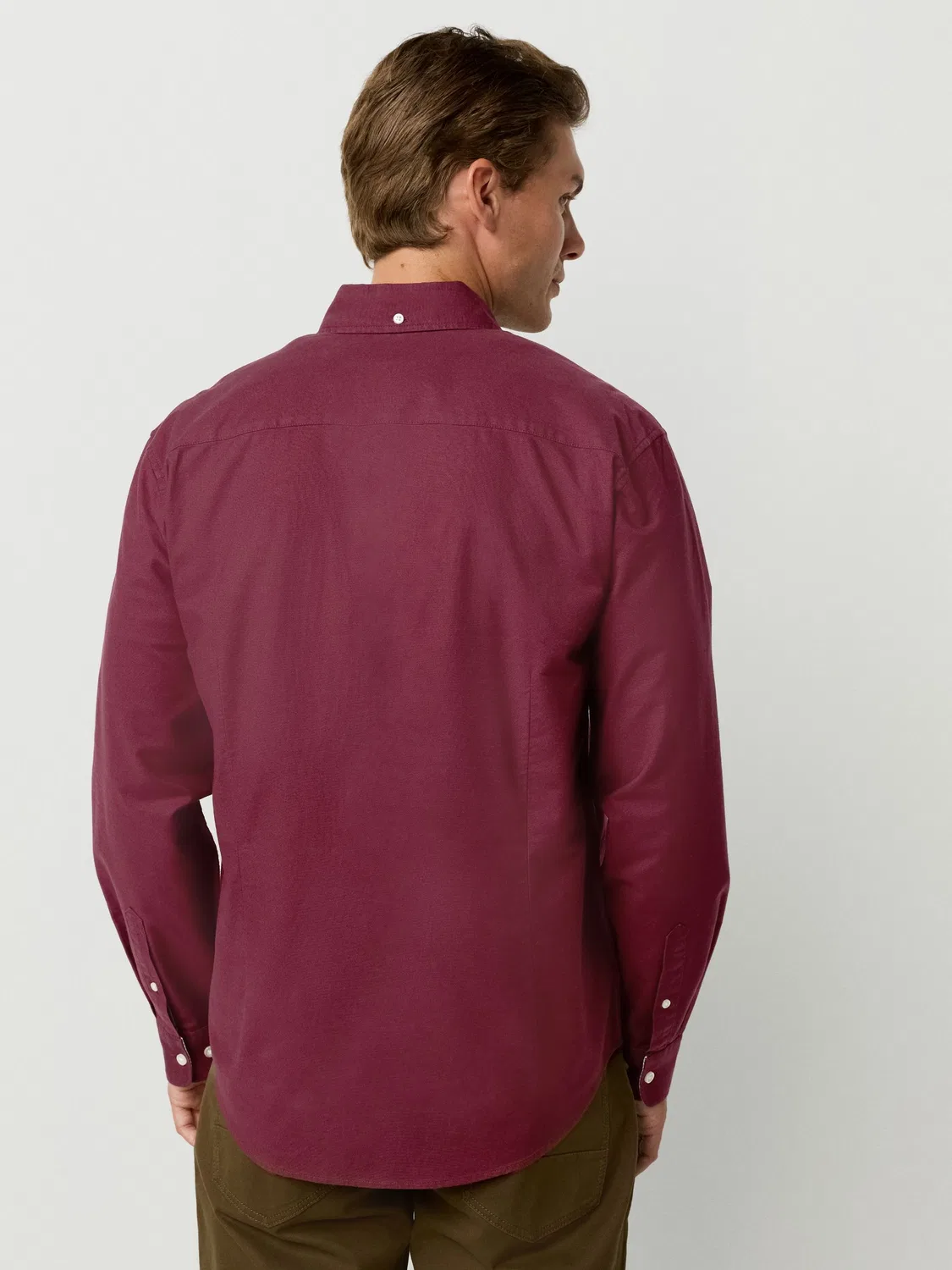 Рубашка оксфорд Slim Fit с вышивкой Next, Бургунди — фото 2