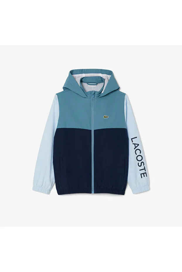 Детское зимнее пальто с капюшоном Lacoste, Hji-Navy Blue — фото 4